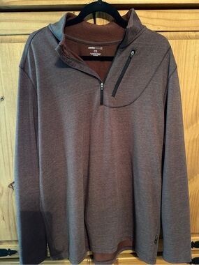 Swiss Tech Men's Mauve-Brown Zip-Neck Pullover